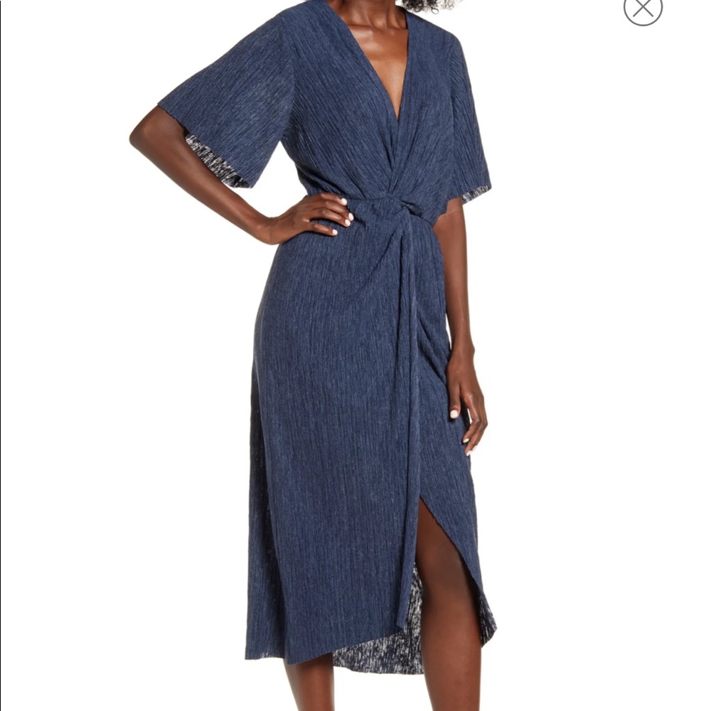 Black and silver midi dress